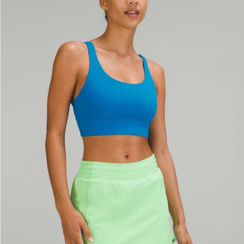 NWT LULULEMON ENERGY LONGLINE BRA - SZ 10 - Hawaii blue